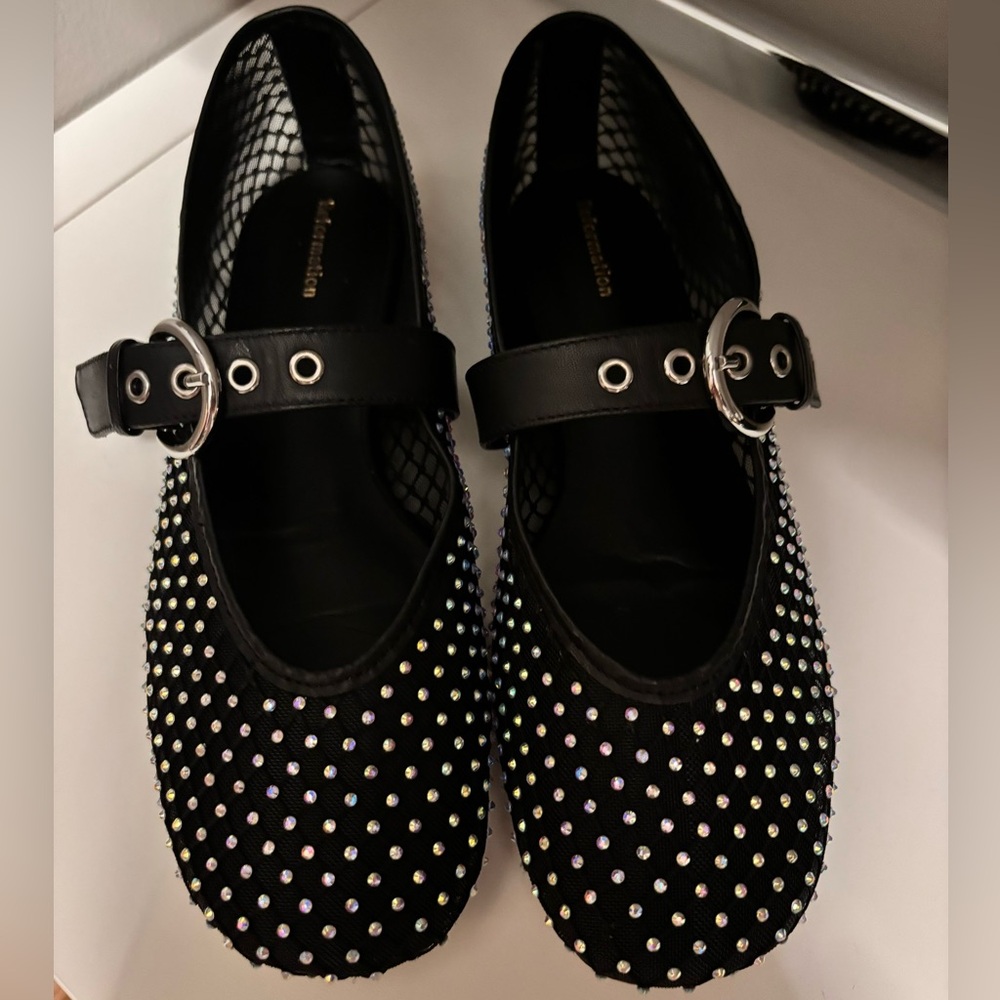 Reformation Black Studded Flats